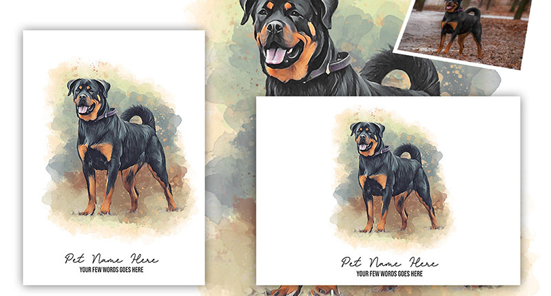 Watercolor custom pet artwork